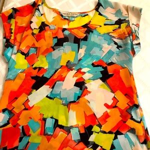 Trina Turk Silk Cap Sleeve Blouse (P)